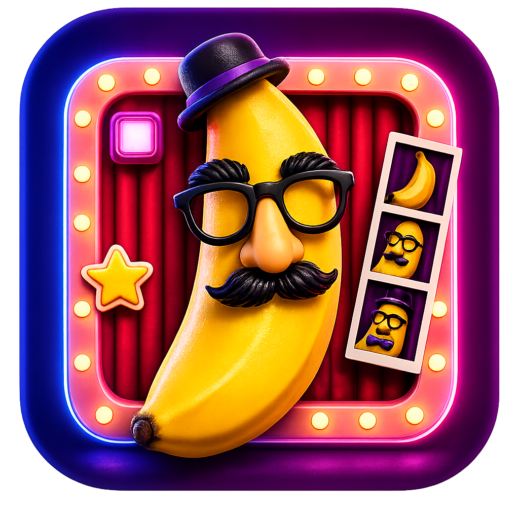 Banana Booth Photo App Icon Logo