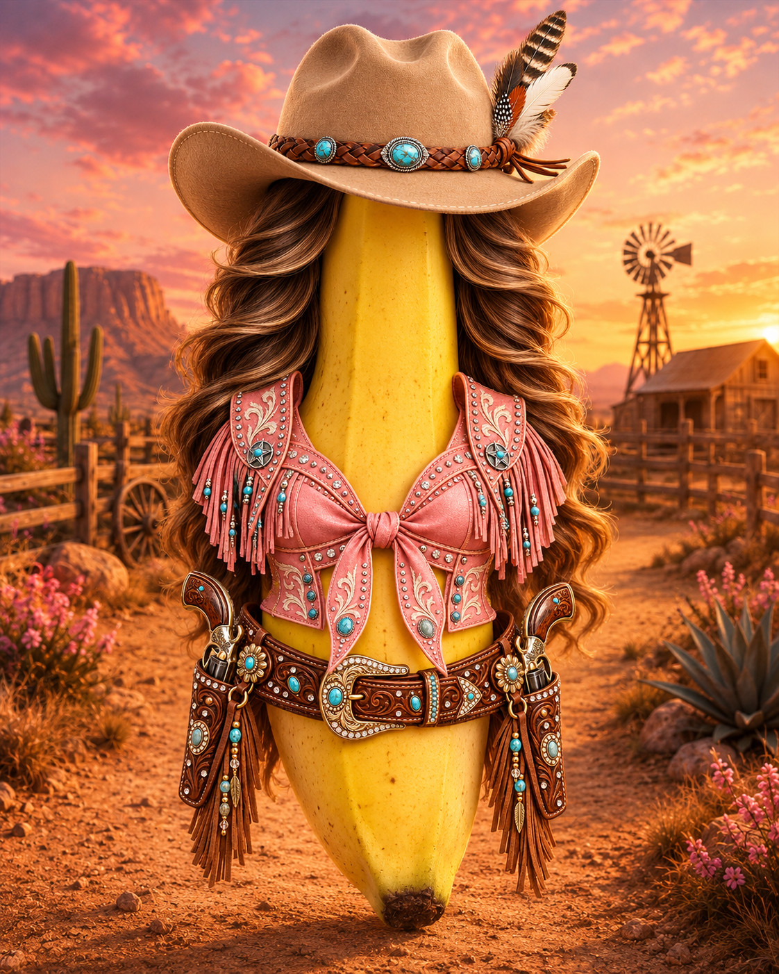Rhinestone Cowgirl Banana Booth App Costume