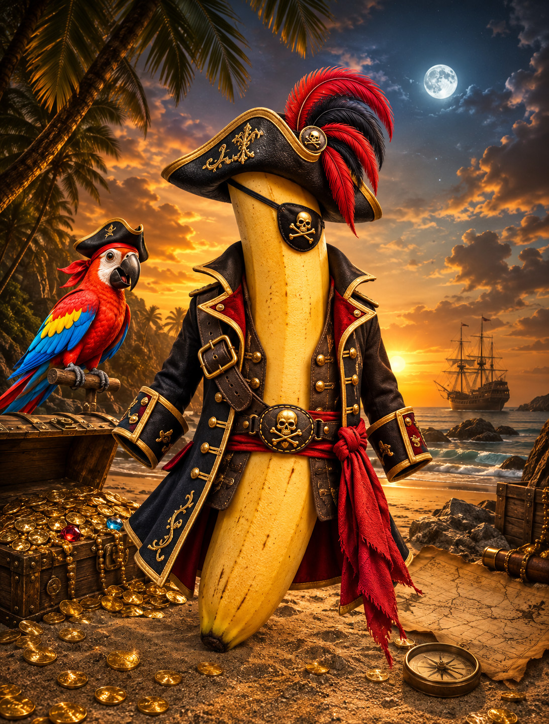 Treasure Raider Pirate Banana Booth App Costume